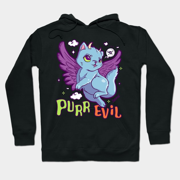 Purr evil Hoodie by SPIRIMAL